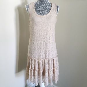 Vintage Pink Lace Mini Dress